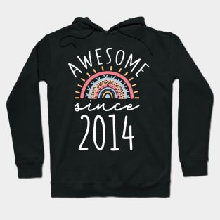 Awesome Since 2014 Born in 2014 8th Birthday Rainbow Gift Hoodie